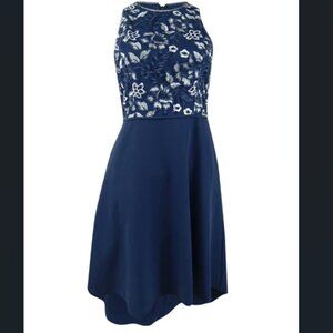 Aidan Mattox Navy Blue Dress